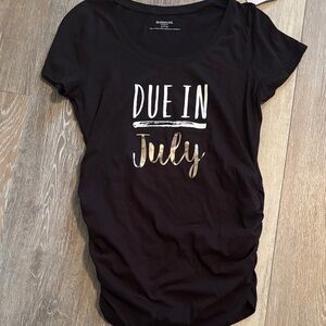 Motherhood Black Maternity Tee - Due In July